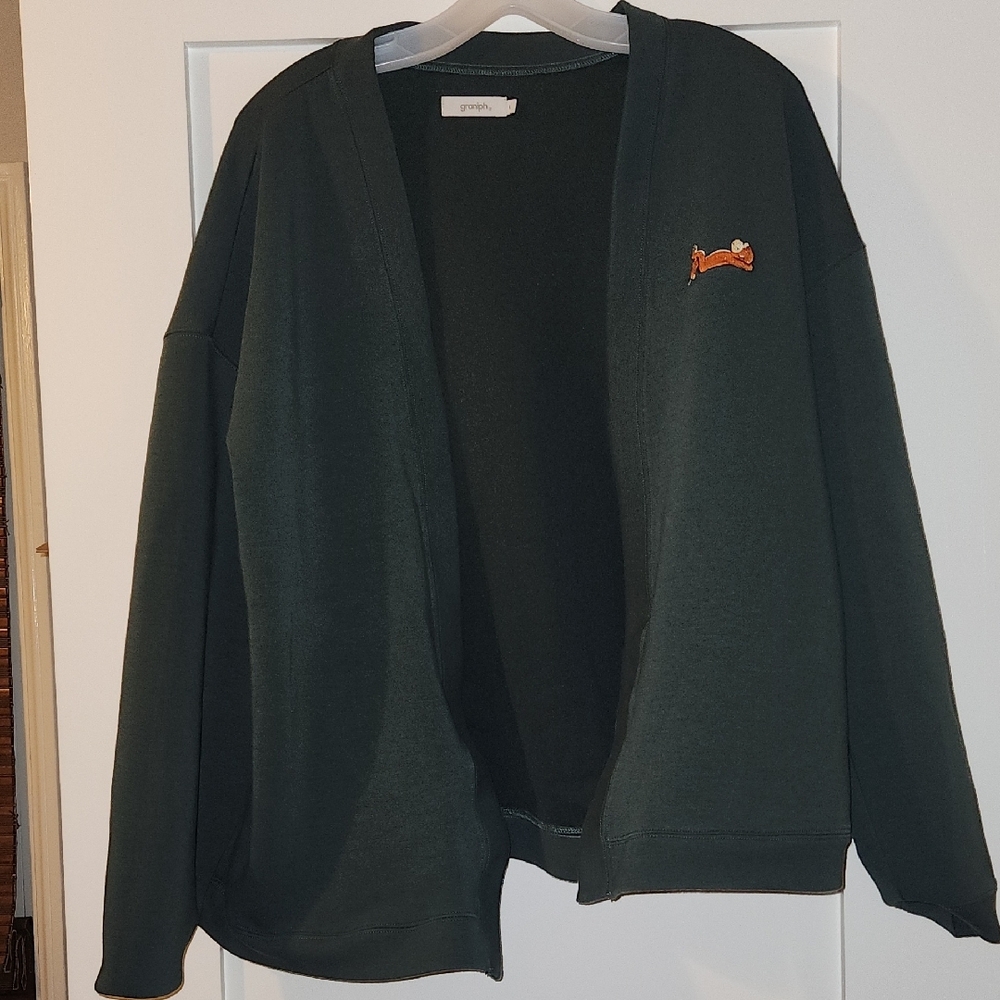 Curious George Dark Green Open Cardigan